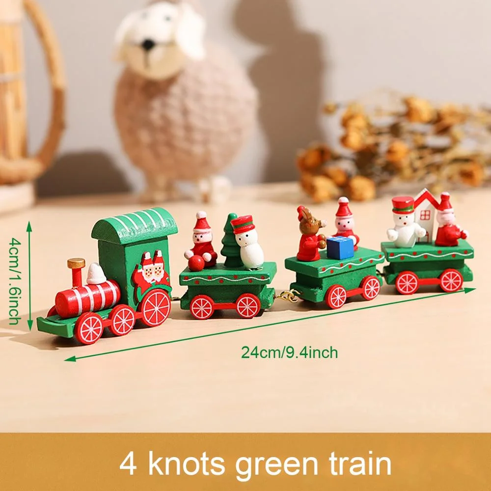 Christmas Wooden Train Merry Christmas Ornaments Christmas Decorations For Home Table 2021 Noel Navidad Xmas Gifts New Year 2022