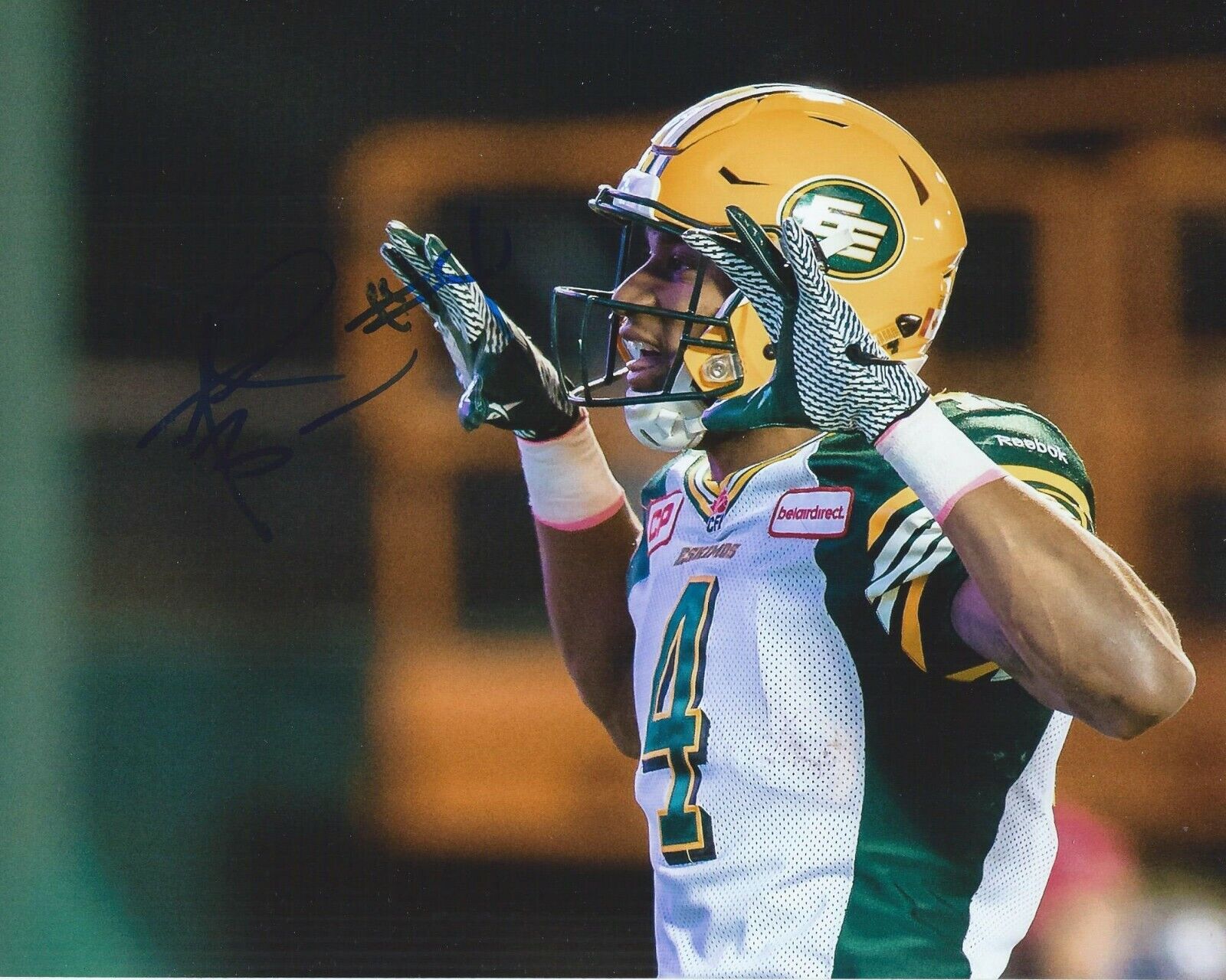 Adarius Bowman Signed 8x10 Photo Poster painting Edmonton Eskimos Autographed COA J