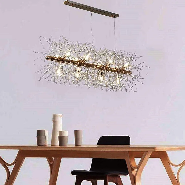 Delicate 35'' Modern Contemporary Shrub Inspired Crystal Industrial Chandelier with Lights - Appledas