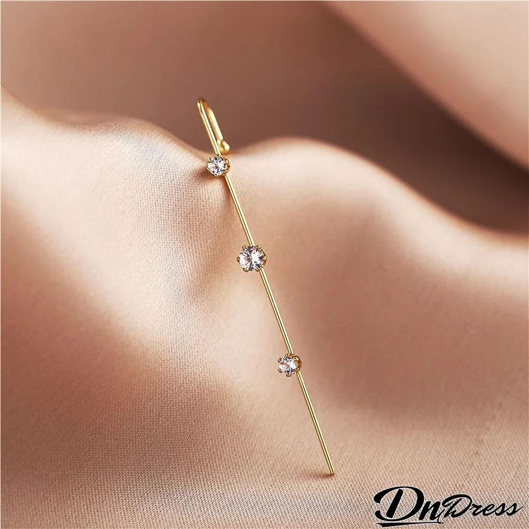 Women Unique Zircon Decoration Pierced Ear Clip Earring