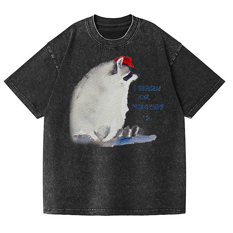 I Yearn For Mischlef  Men's washed T-shirt