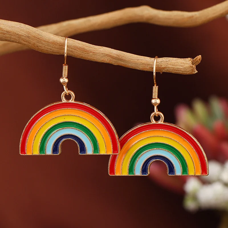 Fashion Rainbow Alloy Earrings