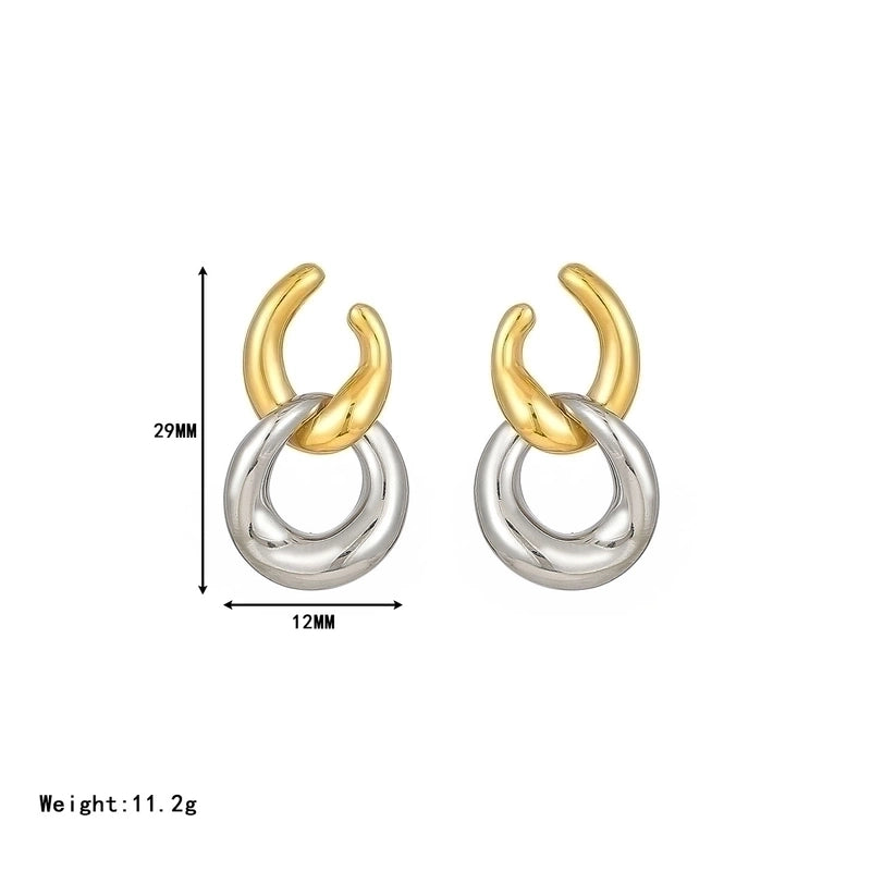 1 Pair Minimalist Color Block Plating 304 Stainless Steel Gold Plated Drop Earrings