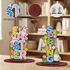 2pcs/set DIY Special Shape Diamond Painting Easter Bunny Egg Wooden Desk Ornament Craft Decor Kit