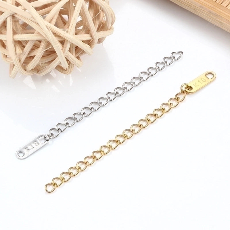 10 PCS/Package Stainless Steel Solid Color Extension Chain
