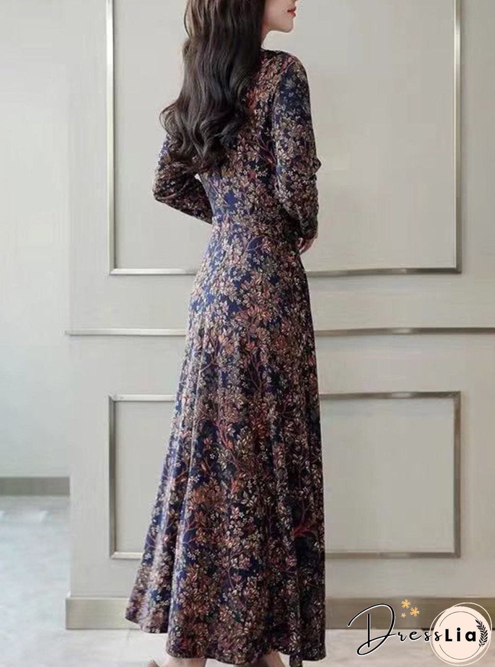 Long sleeve plus size dress