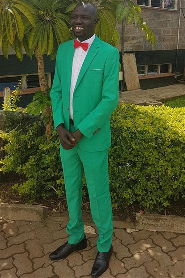 Classy Formal Business Green Elegant Prom Suit For Man With Notched Lapel | Ballbellas Ballbellas