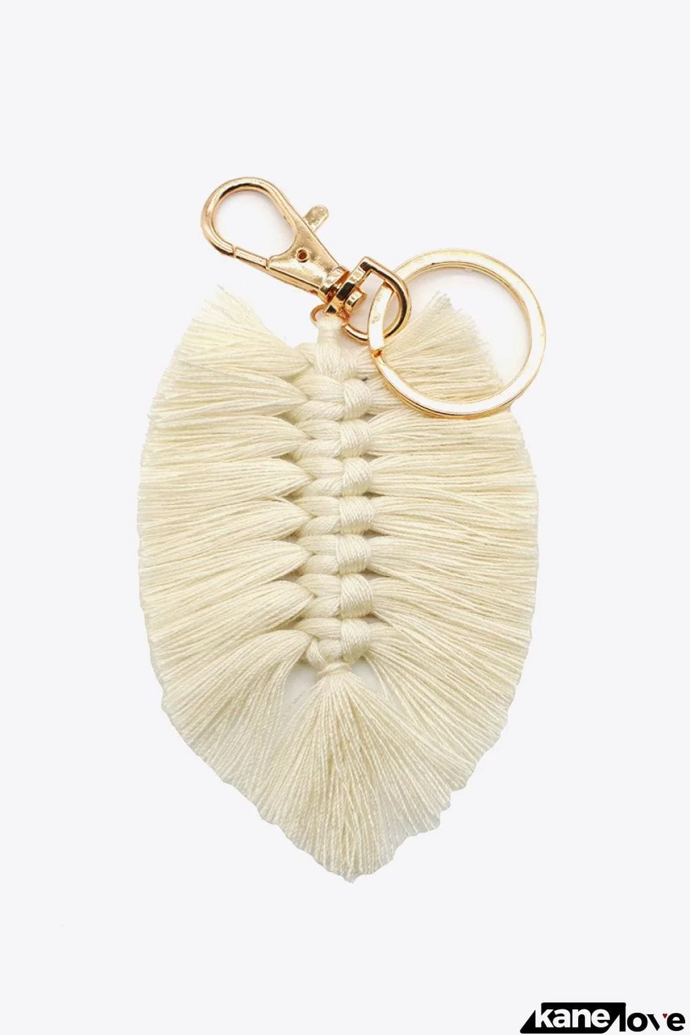 Assorted 4-Pack Leaf Shape Fringe Keychain