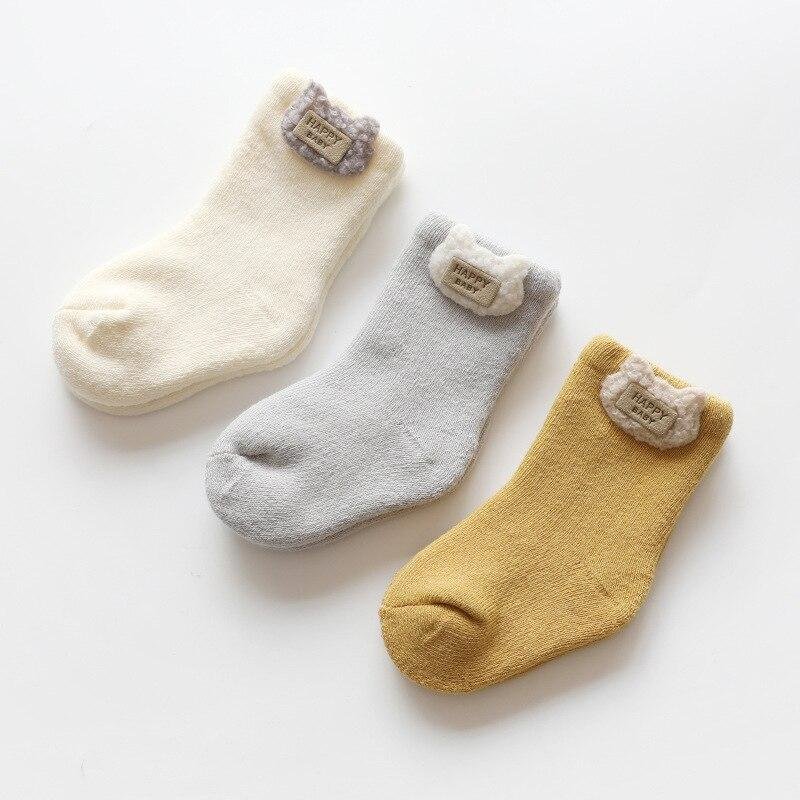 3 Pairs/lot 0 to 24M Autumn Winter Warm Baby Socks Super Thick Terry Socks For Newborns Infants Girs Cute Animal Kids Socks Boys