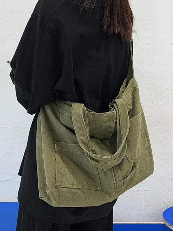 Brownm Vintage Wash Large Shoulder Bag