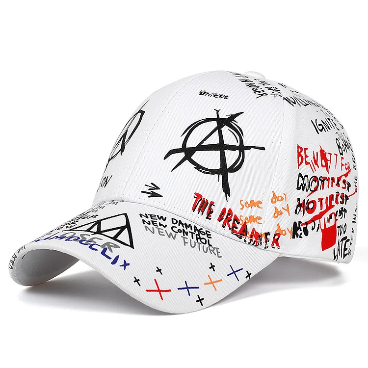 Hip Hop Cotton Casual Graffiti Baseball Caps For Men Women at Hiphopee