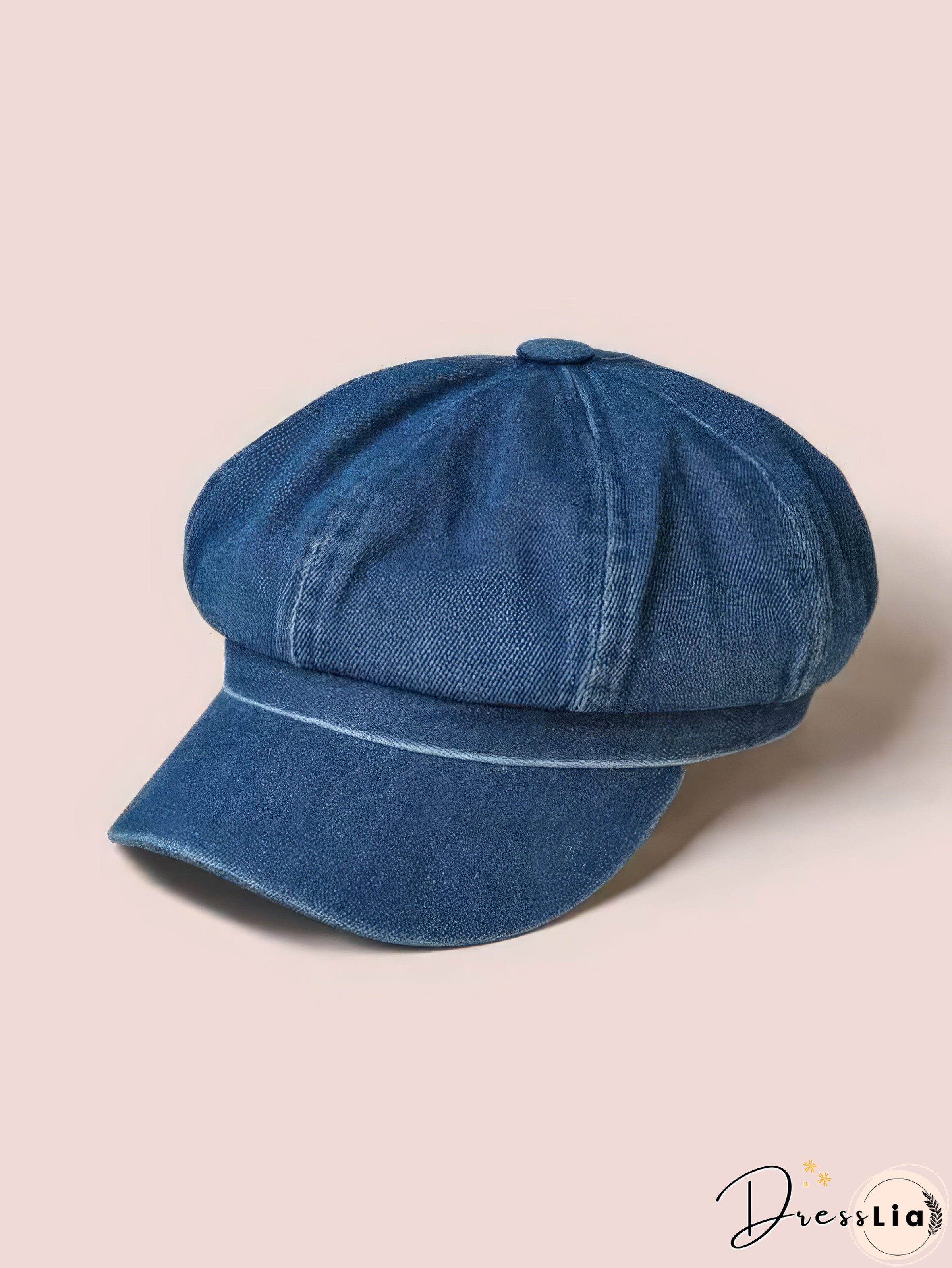 Washed Denim Eight-Panel Cap