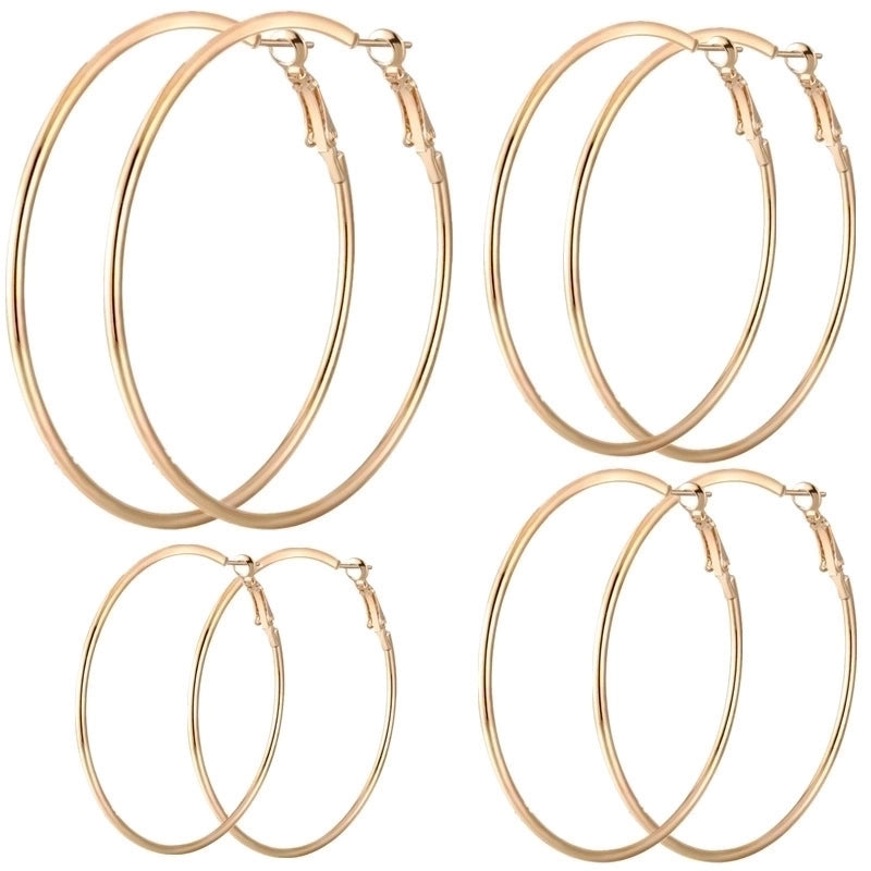 1 Pair Minimalist Solid Color Stainless Steel Hoop Earrings