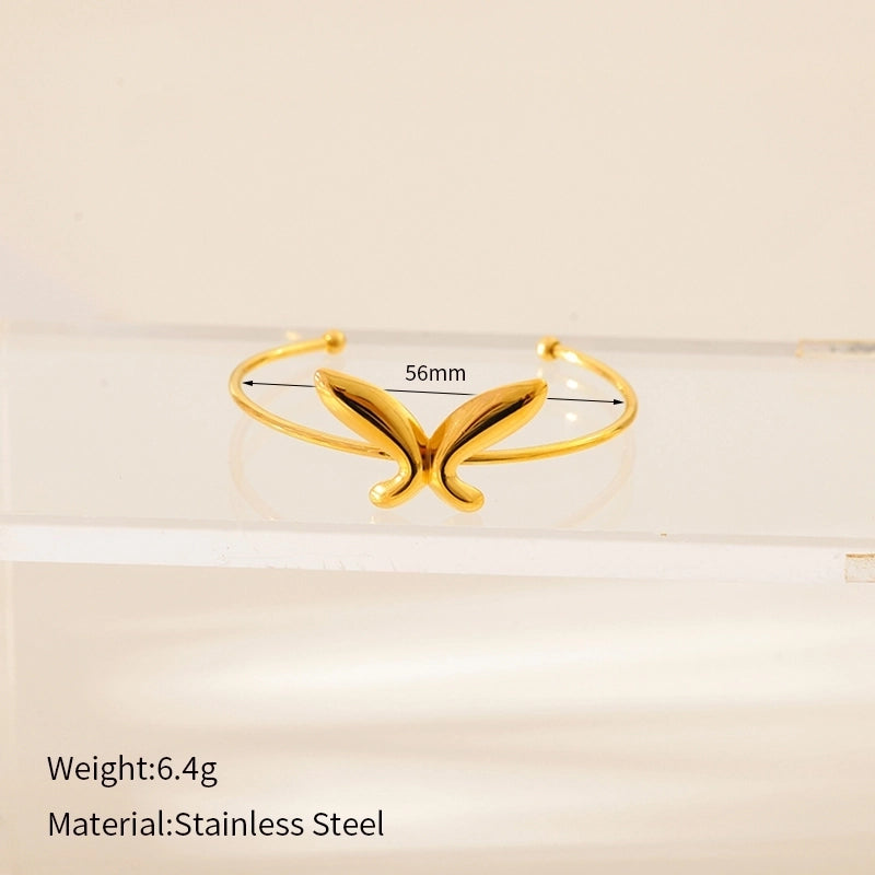 Elegant Luxurious Minimalist Butterfly 304 Stainless Steel Bangle In Bulk