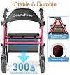 soundfuse Rollator Walkers for Seniors with Seat, Foldable Lightweight Rolling Walker with 8" Big PU Wheels, Ergonomic Seat, Dual Height Adjustment