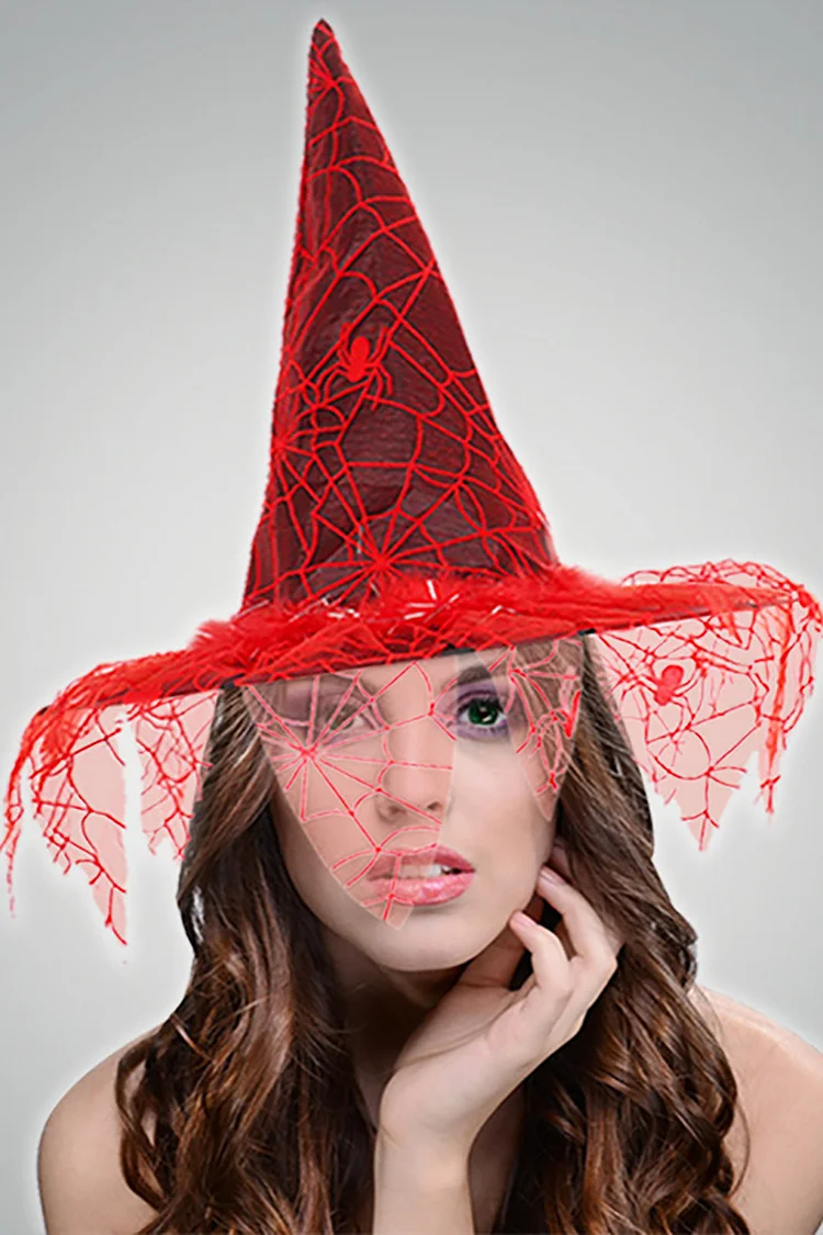 Halloween Costumes Mesh Witch Hat 2024 - Xpluswear