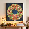 DIY Special Shape Diamond Painting Pearl Art With Inner Frame Kit 25x25cm(Christmas wreath)