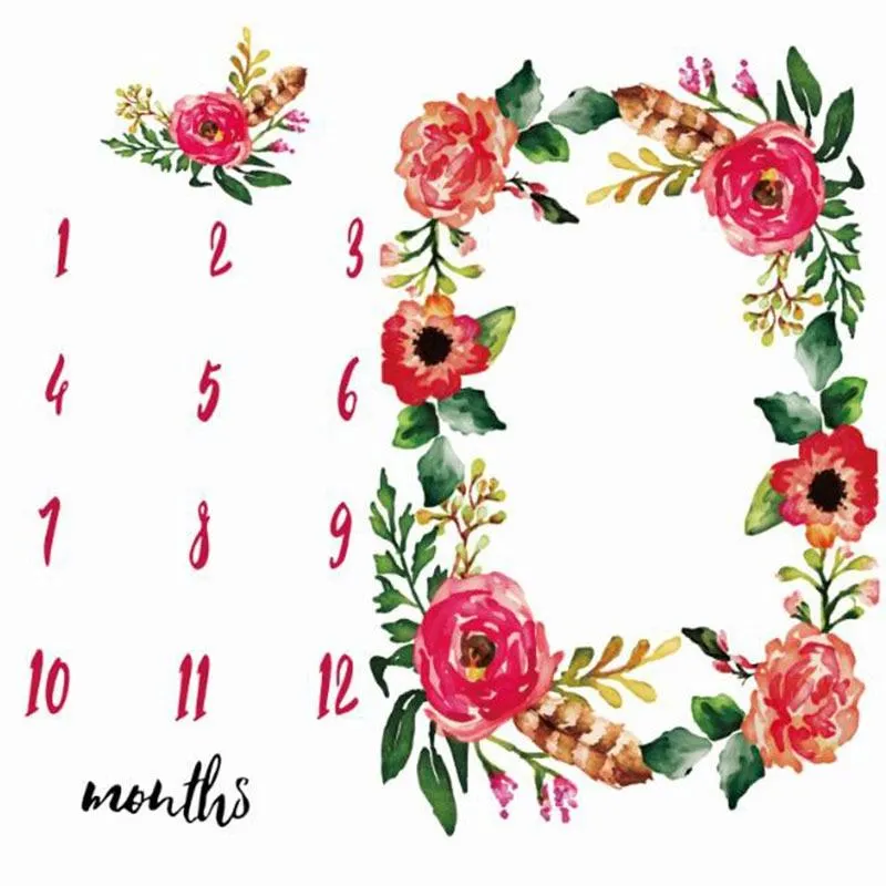 Newborn baby Monthly Growth Milestone Blanket photography props Background Cloth Commemorate Rug Mat baby accessories