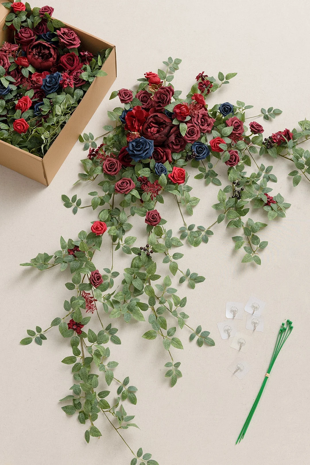 Flat Arch Flower in Burgundy & Navy