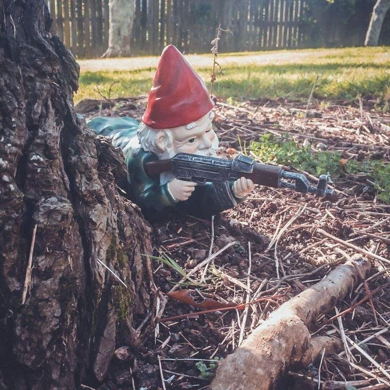 Newest Amusing Army Garden Gnome Statue