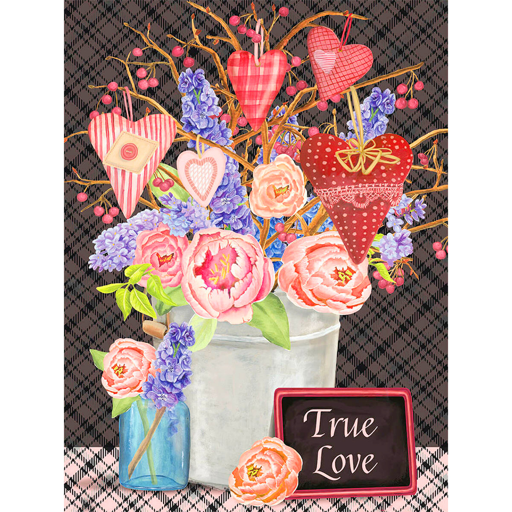 

Valentines Flower - Round Drill Diamond Painting - 30*40CM, 501 Original