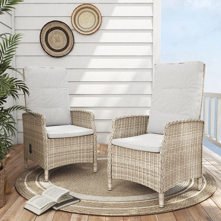 Ryott Recliner Patio Chair with Sunbrella Cushion (Set of 2)