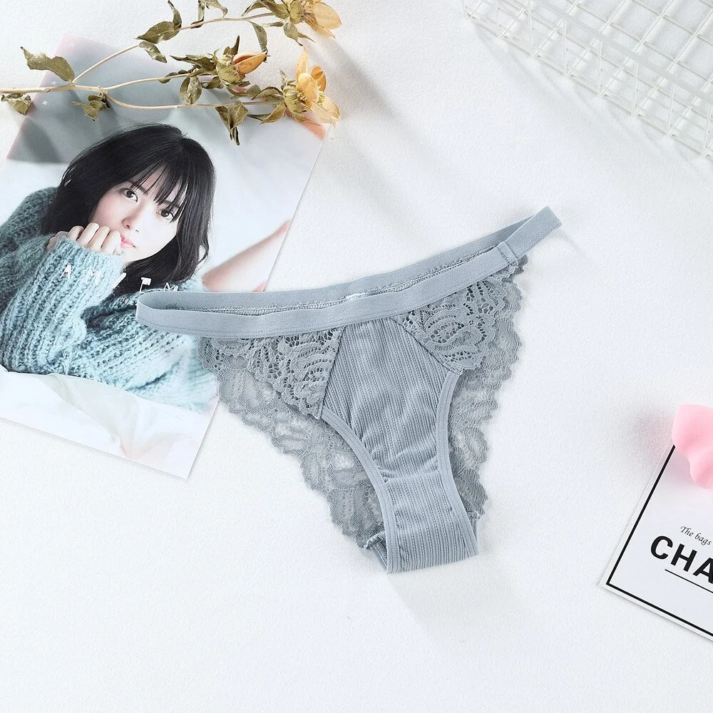 Sexy Panties Women Lace Hollow Out Underwear Panties Lingerie Ladies Seamless Low-Waist Briefs Underpants Intimates Panty Solid