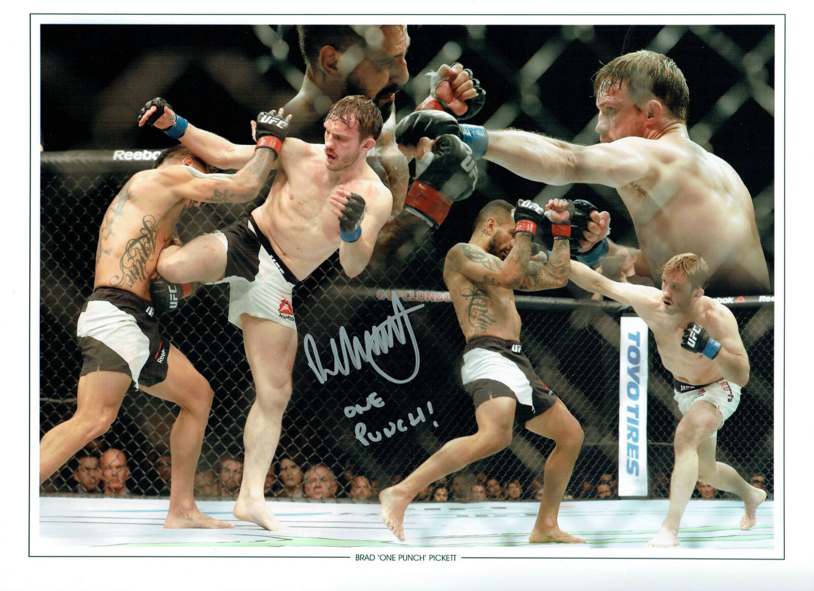 Brad One Punch PICKETT Signed Autograph Cage Fighter 16x12 Montage Photo Poster painting AFTAL