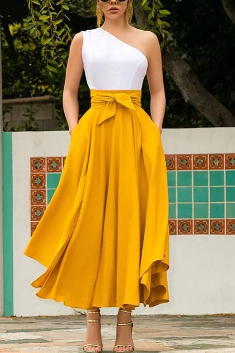 Fashion Casual Pure-Color Elegant Skirt
