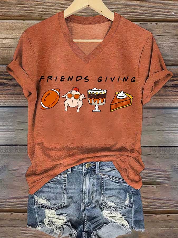 Women'S Friendsgiving Print T-Shirt