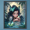 Diamond Painting -DIY Round Partial AB Drill Girl and Butterfly(45x55cm)