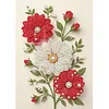 Marguerites blanches et rouges : forage partiel 5D &agrave; points de perles en forme sp&eacute;ciale, kits d&rsquo;art de pierres pr&eacute;cieuses de 11,81x15,74 pouces peintures de perles, art de pierres pr&eacute;cieuses pour adultes d&eacute;butants d&eacute;coration int&eacute;rieure