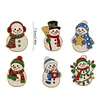6PCS Snowman DIY Pearl Diamond Painting Christmas Fridge Magnets, Sparkling Rhinestone Refrigerator Magnet Craft Kit for Home Decor & Gifts