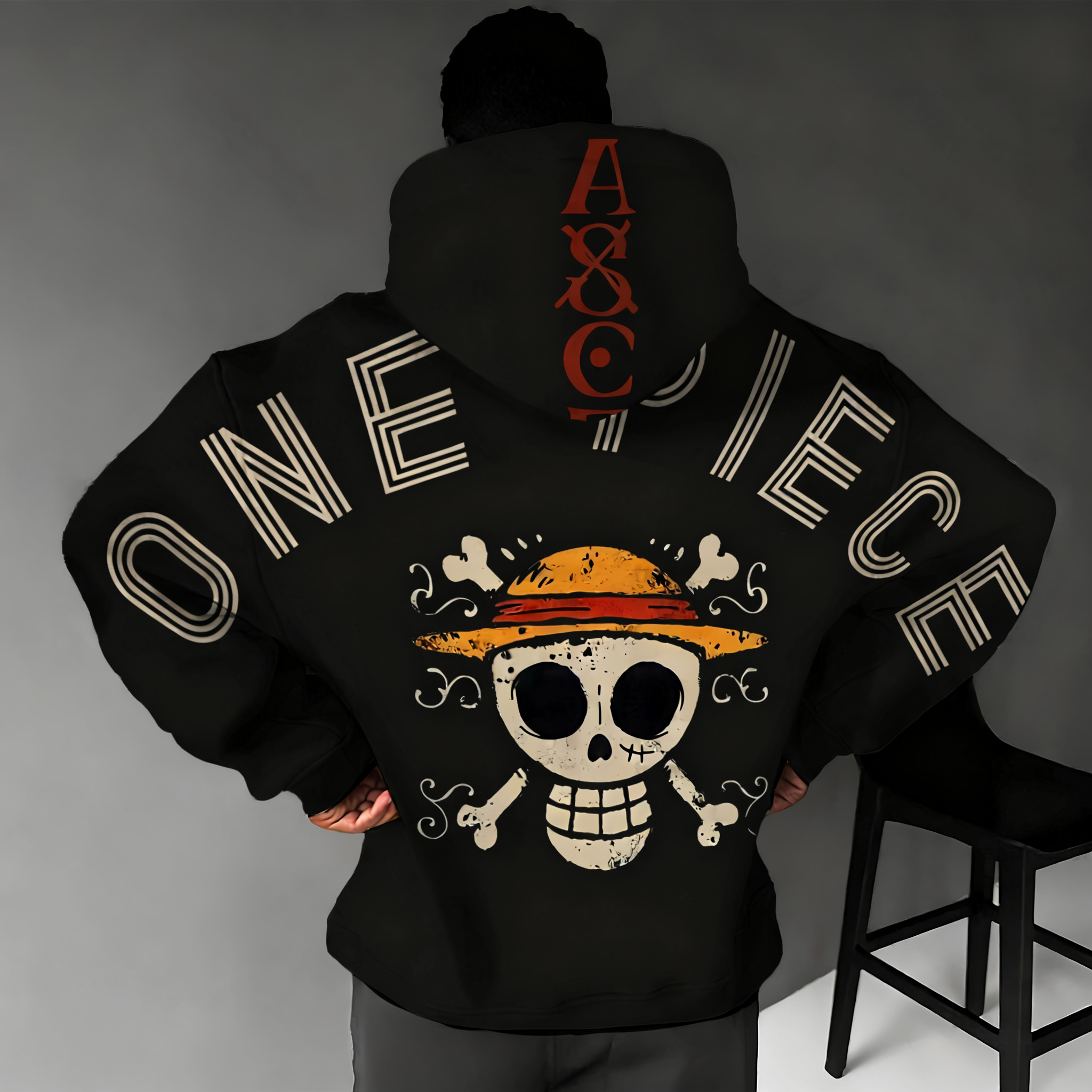 Stylish Hoodie with Bold Red Cross Design for Men