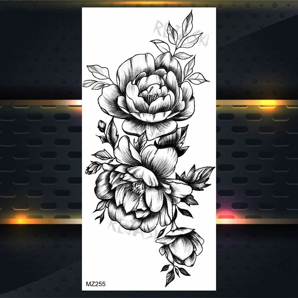 Purple Rose Jewelry Water Transfer Tattoo Stickers Women Body Chest Art Temporary Tattoo Girl Waist Bracelet Flash Tatoos Flower