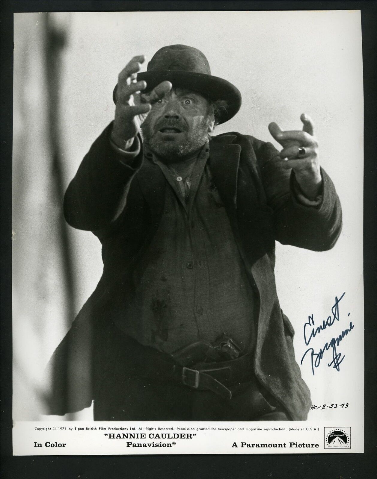 Ernest Borgnine Signed Autographed 8 x 10 Publicity Photo Poster painting Hannie Caulder