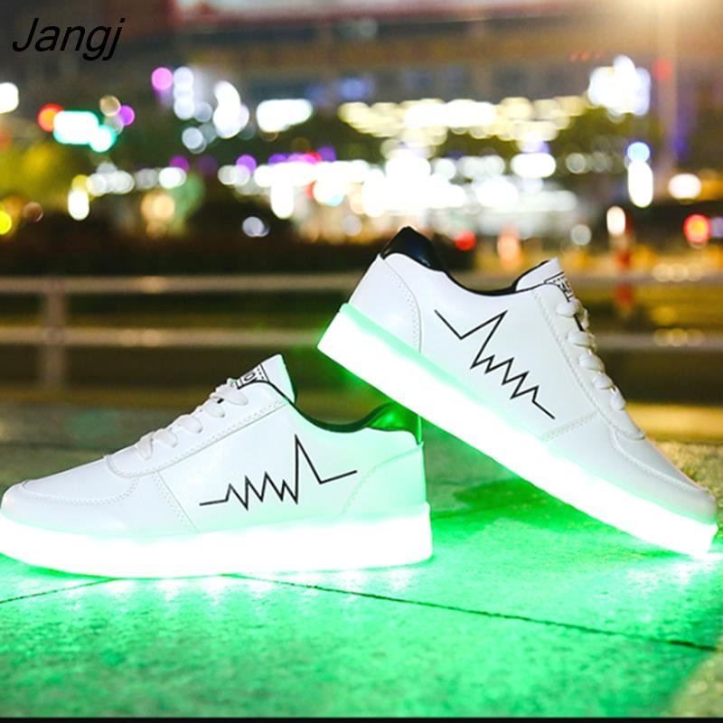 Jangj syllable LED Shoes Luminous Sneakers with Lighted sole Women LED Shoes for Adult Party Gift