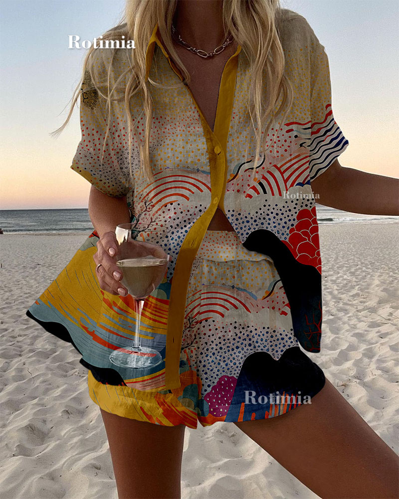 Multicolor Print Two-Piece Set