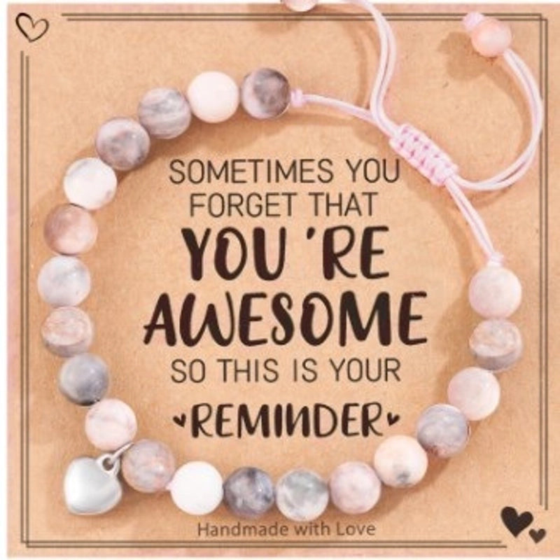 2 Pieces Retro Geometric Natural Stone Handmade Bracelets