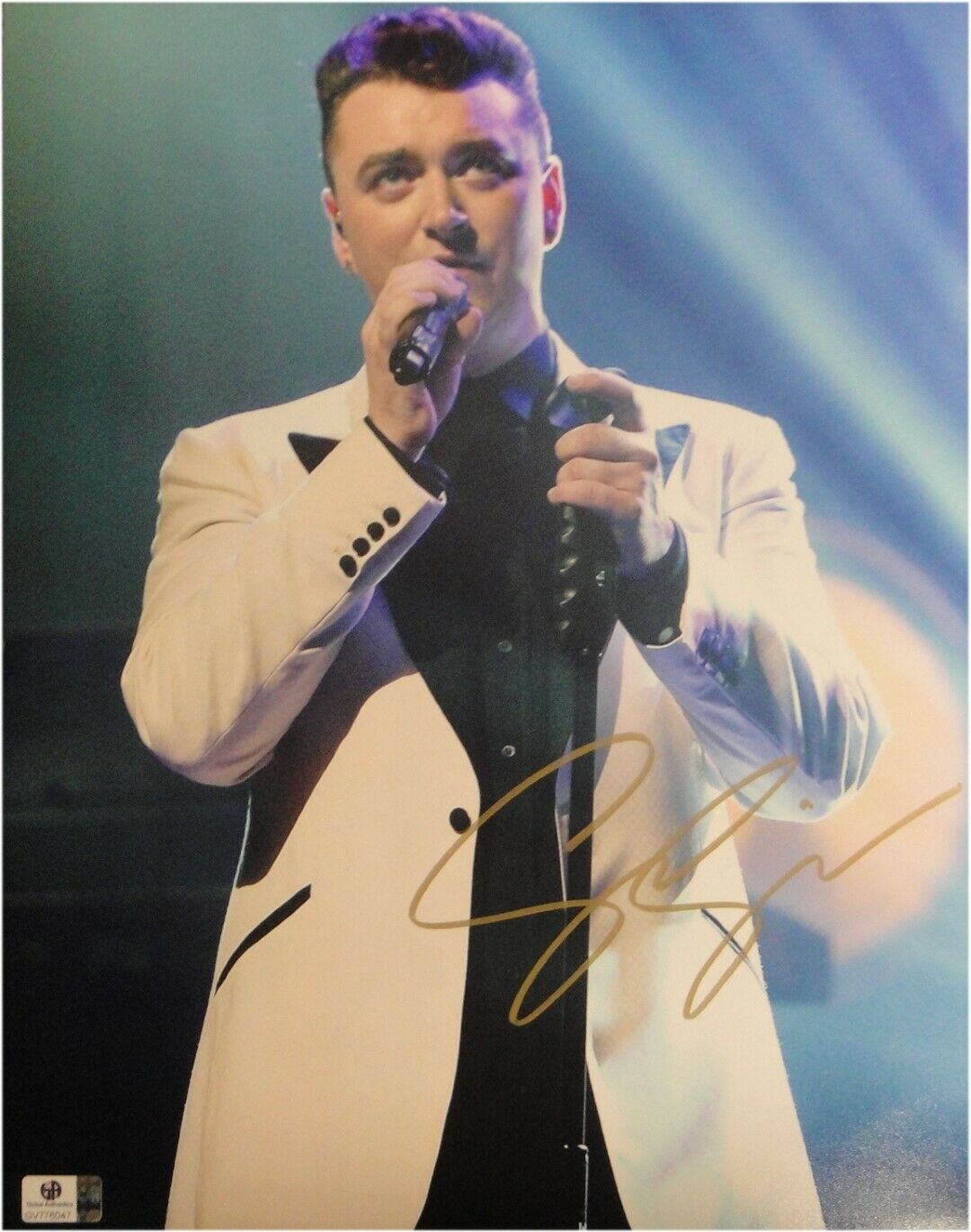 Sam Smith Signed Autographed 11X14 Photo Poster painting Sharp White Jacket w/Mic GA776047