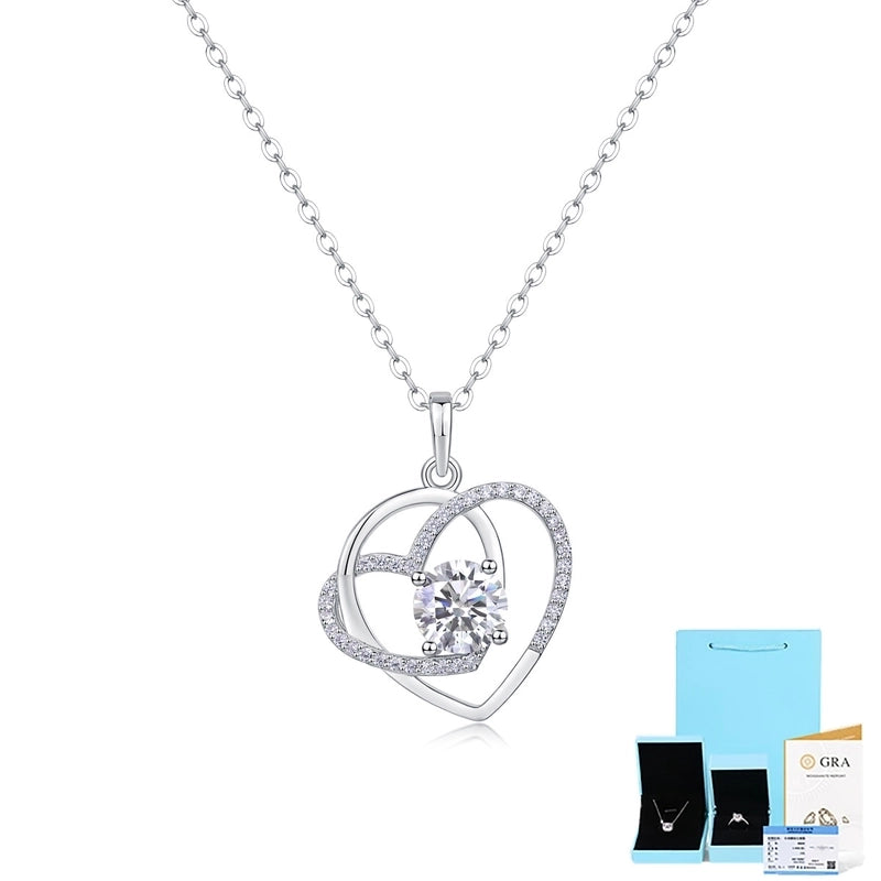 925 Sterling Silver Moissanite Inlay Geometric Pendant Necklace