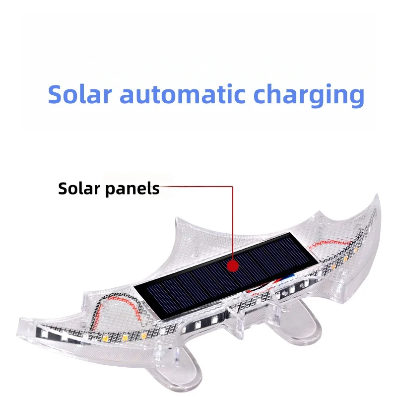 Solar-powered LED batwing lights