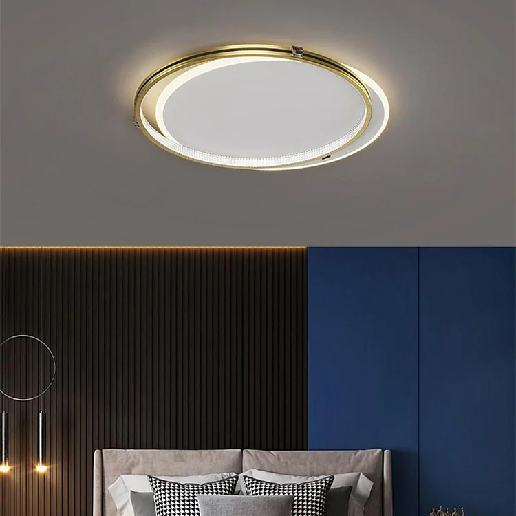 2 Circle Flush Mount Ceiling Light Metal Minimalist LED Light - Appledas