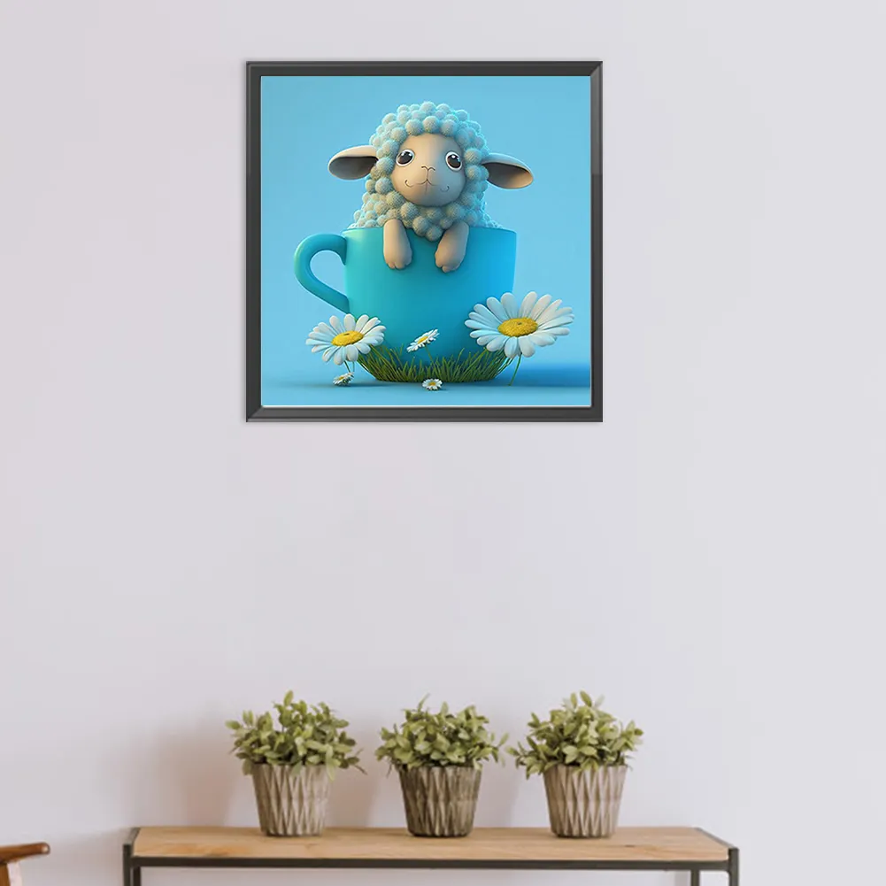 DIY Paint By Number 40*40cm - Sheep In A Cup