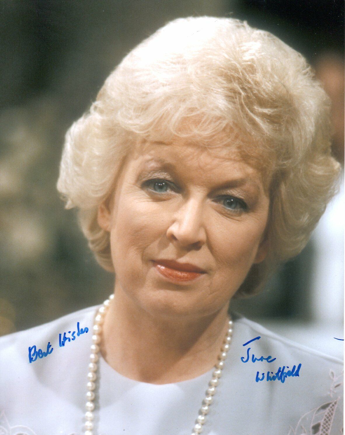 June Whitfield Signed 10 - 8 Photo Poster painting