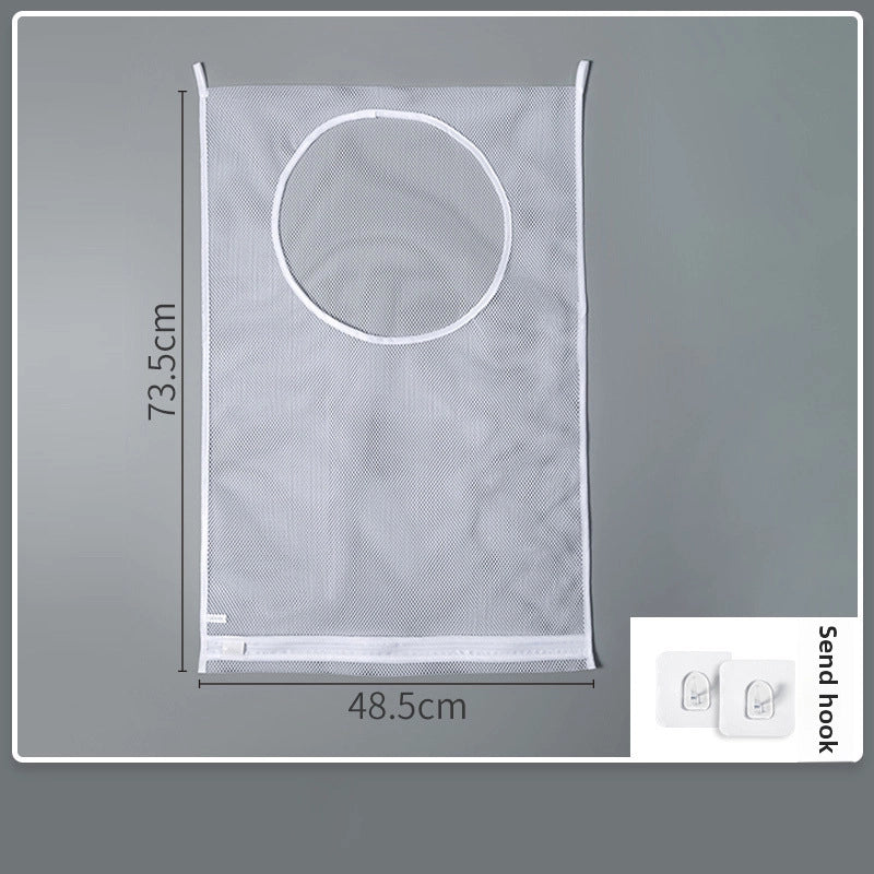 Bathroom Multifunctional Clothes Storage Mesh Bag Wall-mounted Clothes Change Storage Bag Socks Underwear Hanging Bag Dirty Clothes Basket