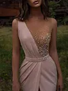 Split-Joint Shiny See-Through Split-Front Sleeveless Sexy Evening Maxi Dress