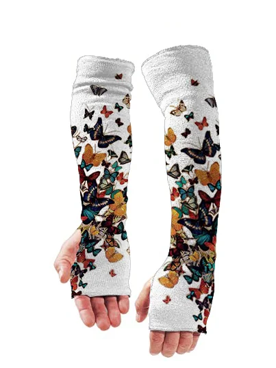 Men's Retro Butterfly Print Casual Gloves