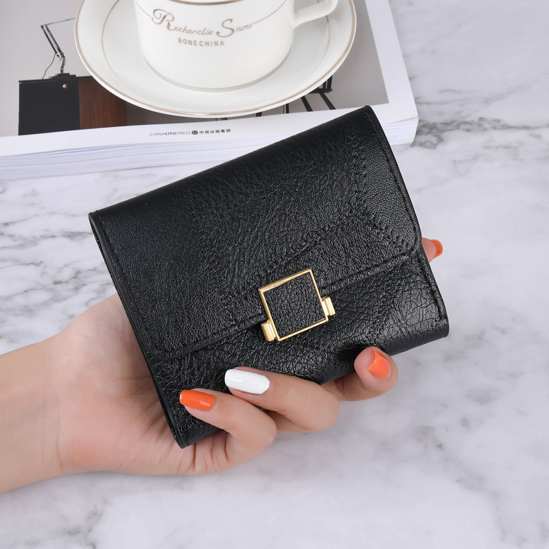 Retro Student Solid Color Simple Multi-card Wallet Coin Purse