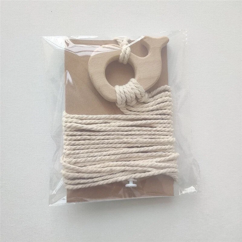 INS Nordic Wooden Baby Hair Clips Holder Cotton Rope Kids Girls Hairpin Storage Belt Photo Organizer Strip Wall Hanging Ornament